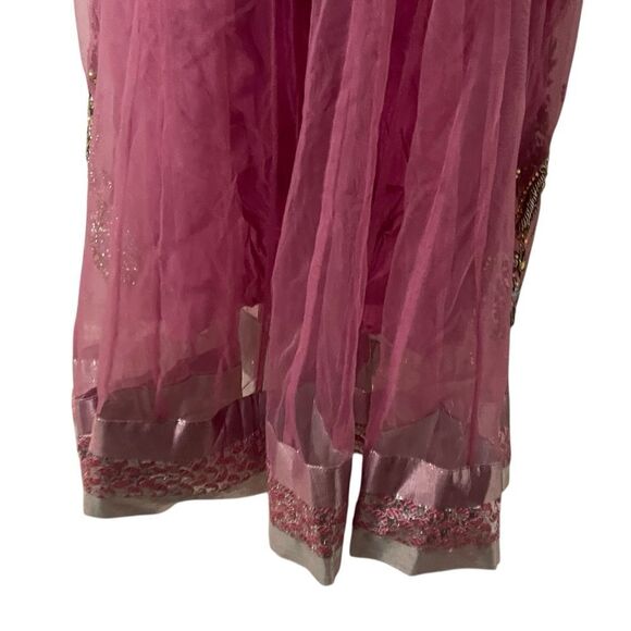 Pakistani Indian Party Dress Purple Size 44 Handmade - Picture 6 of 16